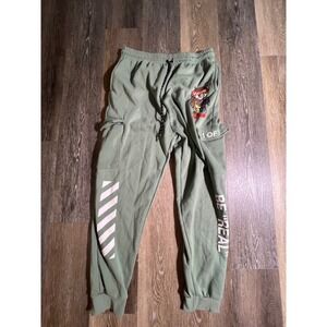 RGSTR cargo Sweatpants Mens 2X Green Graphic Bear Be Real Joggers